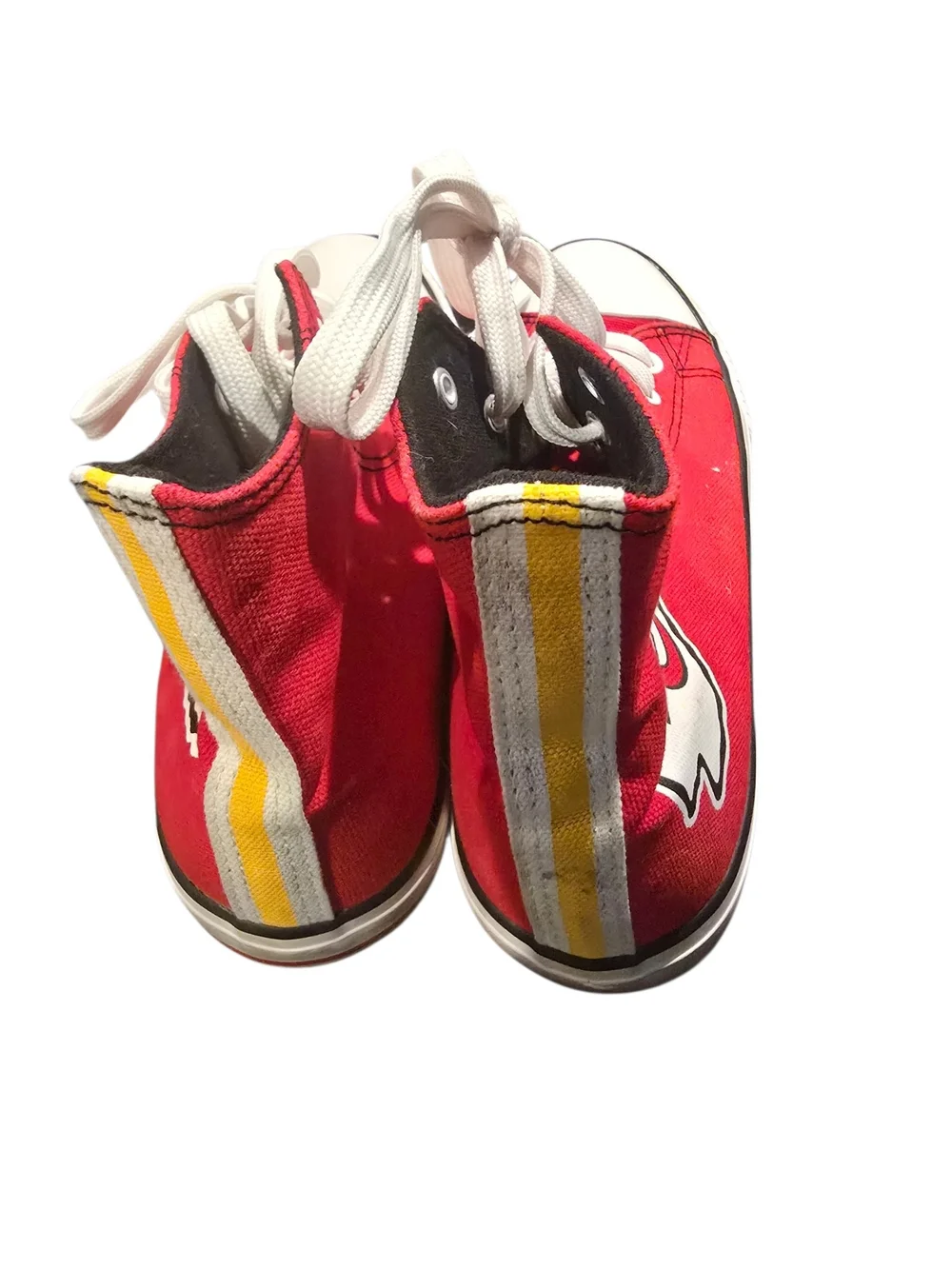 Kansas City Chiefs High Top Canvas Sneakers | NFL Lace-Up Shoes Red White